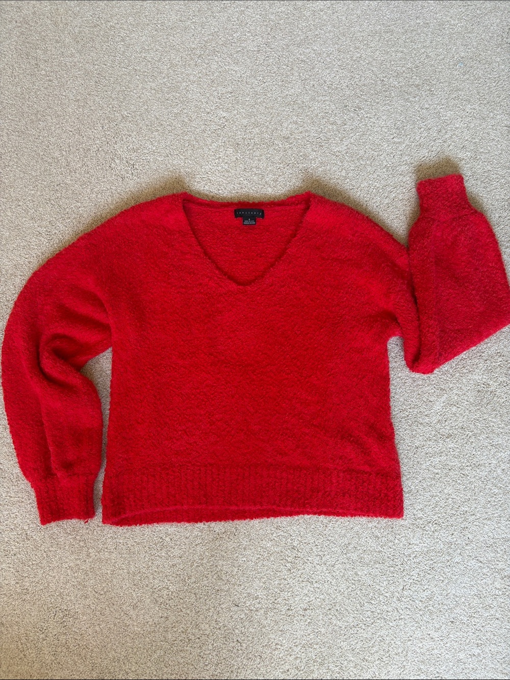 Sanctuary Bright Red V-Neck Sweater